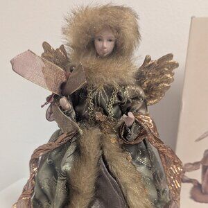 Angel Christmas Tree Topper Woodland Faux Fur Tree Tops Cracker Barrel
